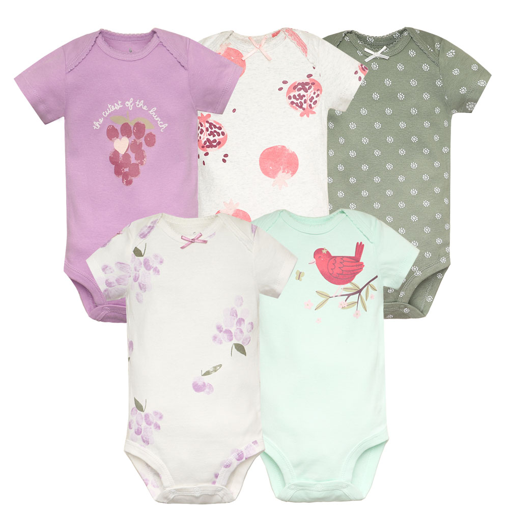 Baby Clothing Gender Neutral - 5 ピース/ロットベビーボディスーツファッションガール服綿新生児男の子服幼児ボディベビージャンプスーツ漫画 Ropa ベベ