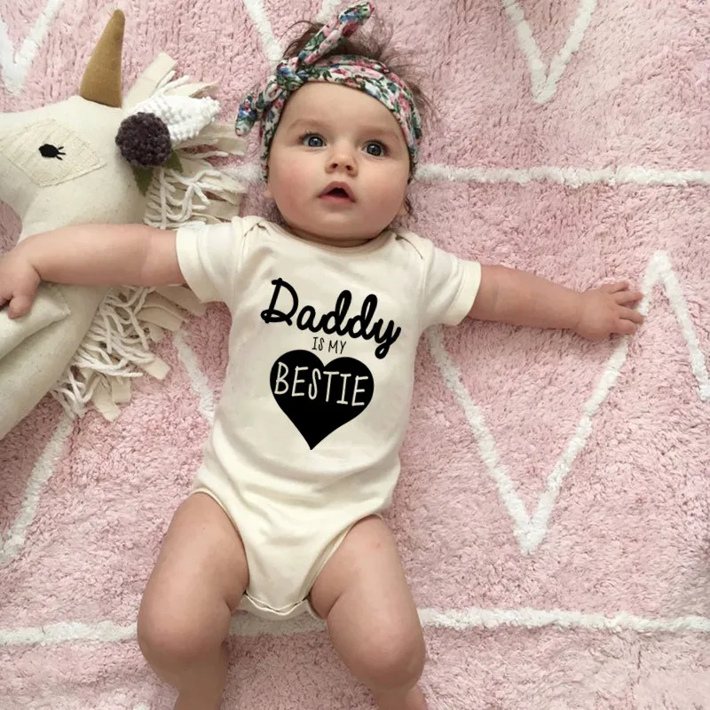 Baby Clothing Gender Neutral - パパは私の親友かわいい赤ちゃん男の子女の子服半袖ベビーカバーオール新生児服0-24幼児ジャンプスーツロンパース