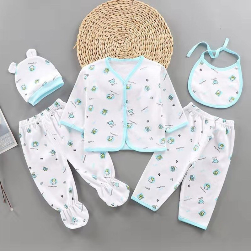 Baby Clothing Gender Neutral - 5 ピース/セット新生児女の子服セット綿ソフト下着幼児男の子衣装子供女の子トップ + 2 パンツ +