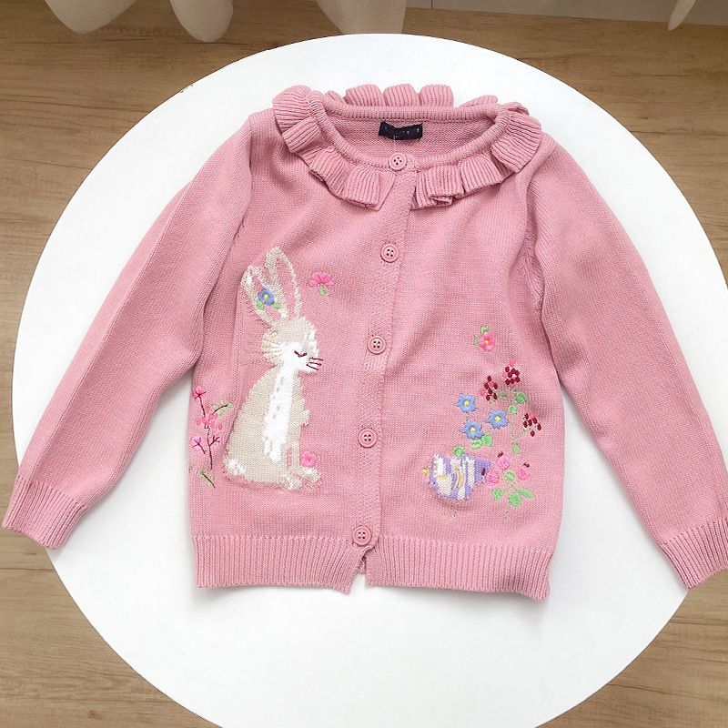 Baby Clothing Jumper - 2025年春秋 子供用ジャンパー ベビーガール 手刺繍 ツイスト 小花柄