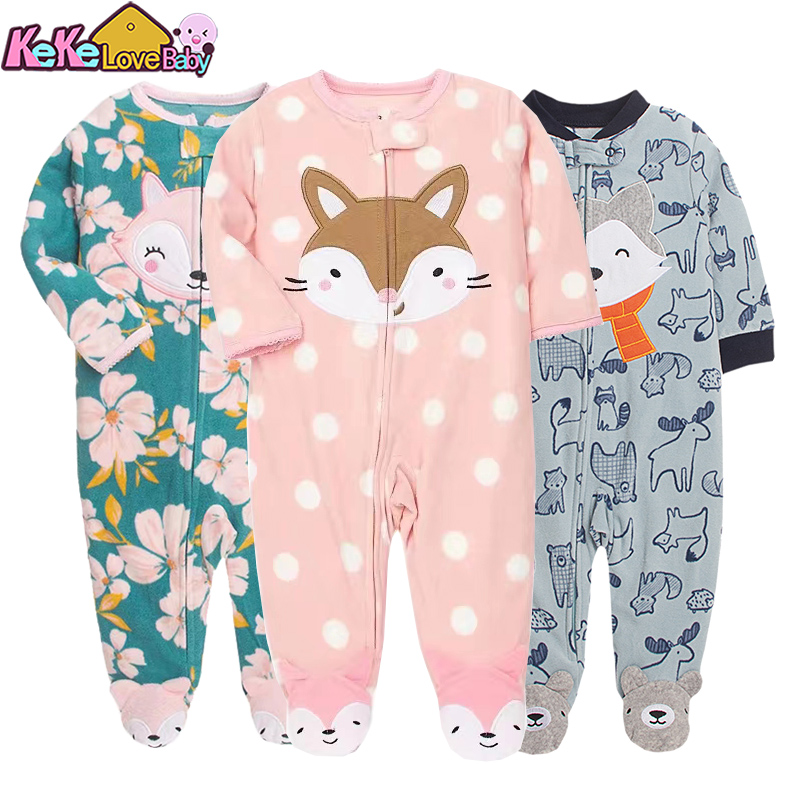 Baby Clothing Outlet - 新生児男の子女の子ロンパース服冬パジャマジッパーフリース秋幼児衣装動物ジャンプスーツ服 0-12 ヶ月新しい