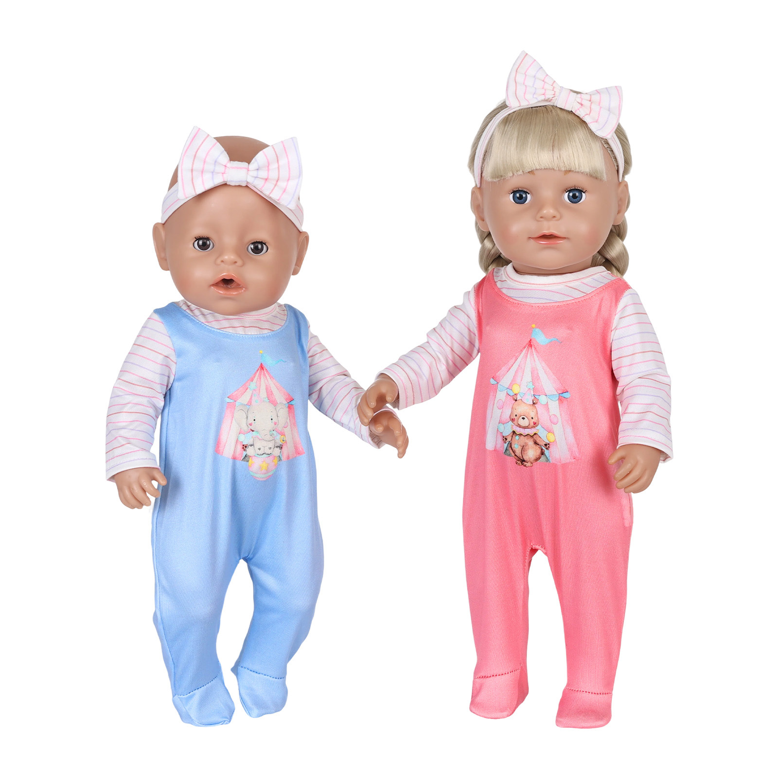 Baby Clothing - 人形の服 16-18 インチ 40-45 センチメートルベビードール用サーカスパターン服セットリボーンドールベビードール子供のおもちゃ誕生日プレゼント
