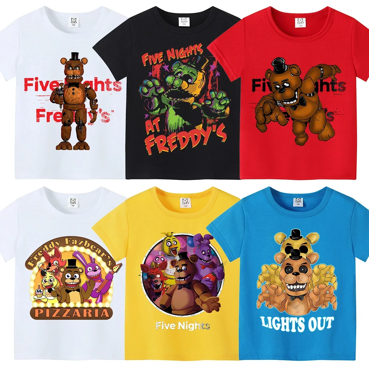 Baby Clothing Gifts - ファイブナイツアットフレディーズテーマショートシャツ服 Fnafs プリントかわいい漫画ボーイズ半袖トップスベビー Tシャツ服誕生日ギフト