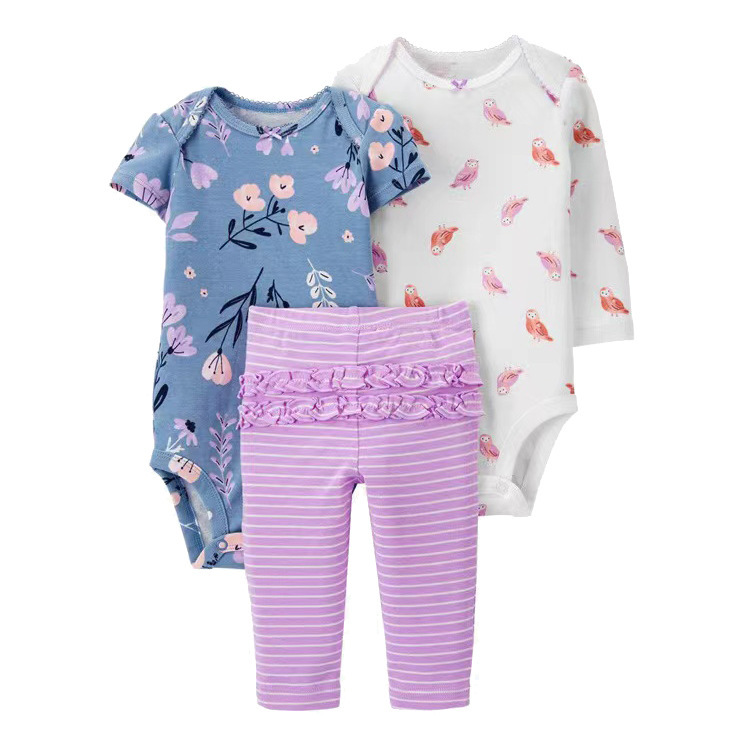 Baby Clothing Gender Neutral - 新しいファッション赤ちゃん男の子服セット綿 100% 女の赤ちゃん服漫画プリントベビーボディスーツとベビーパンツ新生児服