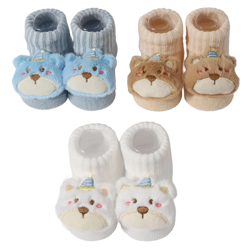 Baby Clothing Outlet - 3 ペア/セットベビーソックスガールズボーイズ新生児アクセサリー漫画動物キッズギフト服子供幼児のもの綿通気性靴下