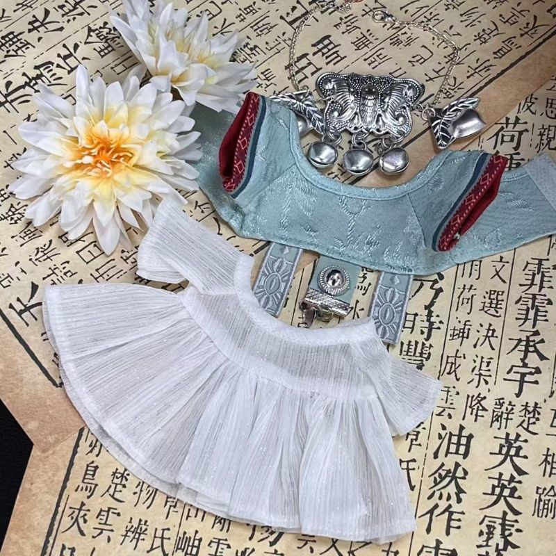 Baby Clothing - 20cm綿人形 - 伝統的な中国苗江シリーズのベビー服ぬいぐるみ人形セットフォーマルドレス