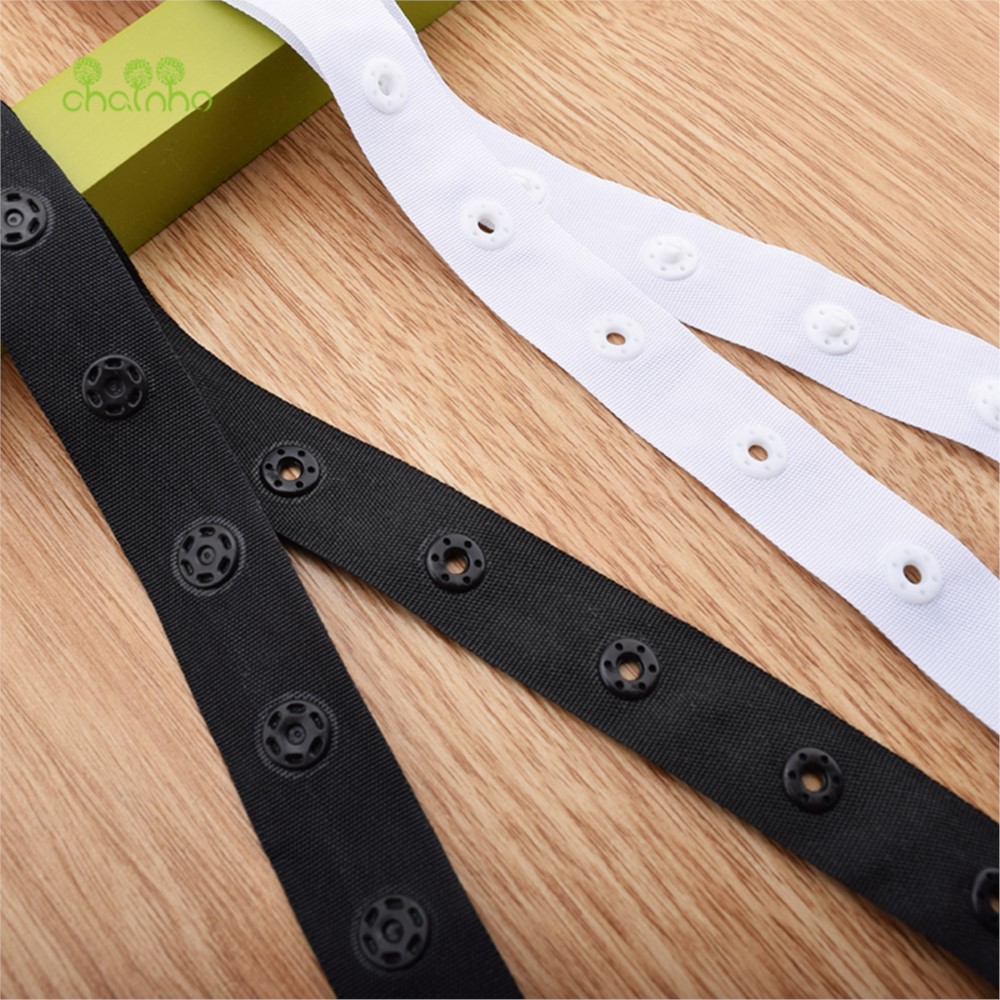 Baby Clothing Sewing - プラスチック製スナップボタン、ウェビングテープ付きプレススタッド、25mm間隔、DIY縫製ベビー服アクセサリー、様々な長さ、26B20