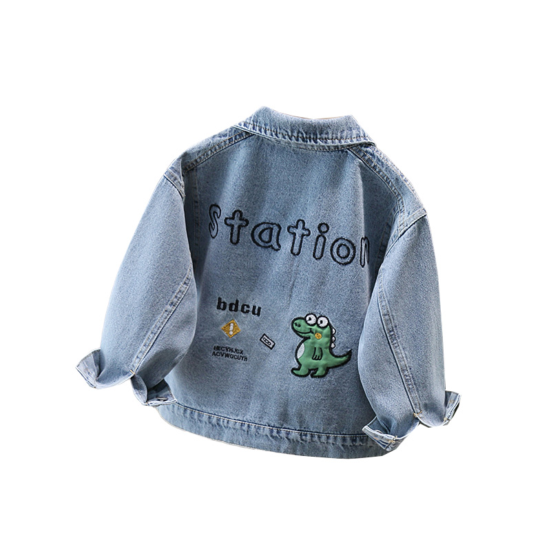 Baby Clothing - かわいいスタイルベビー子供デニムジャケット恐竜子供のための少年少女カジュアルジーンズコート素敵な赤ちゃん恐竜衣装服 2-11 T