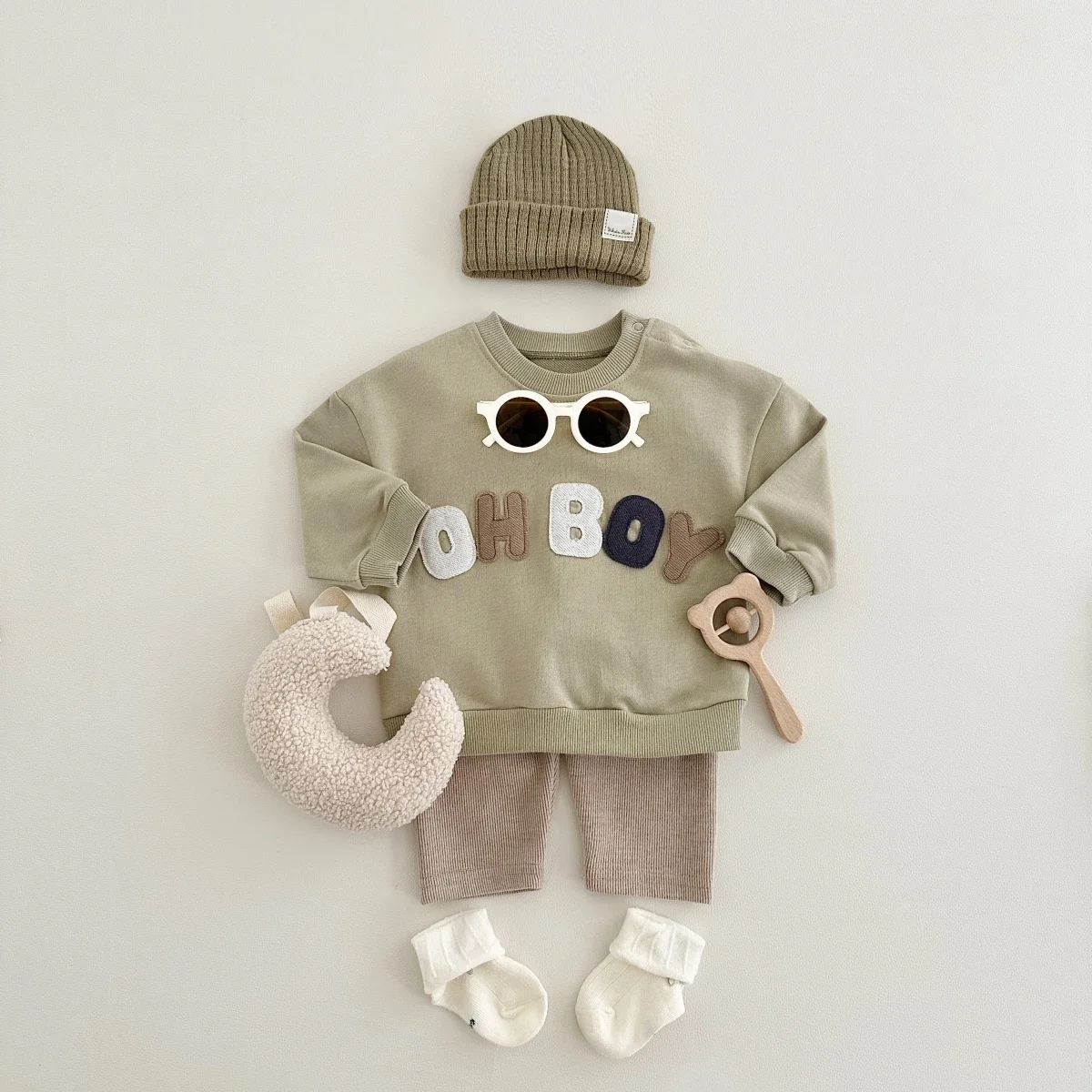 Baby Clothing Gender Neutral - 新生児男の子女の子服セットレターパターン長袖トップ + パンツ 2 個衣装レジャースポーツ春秋子供スーツ