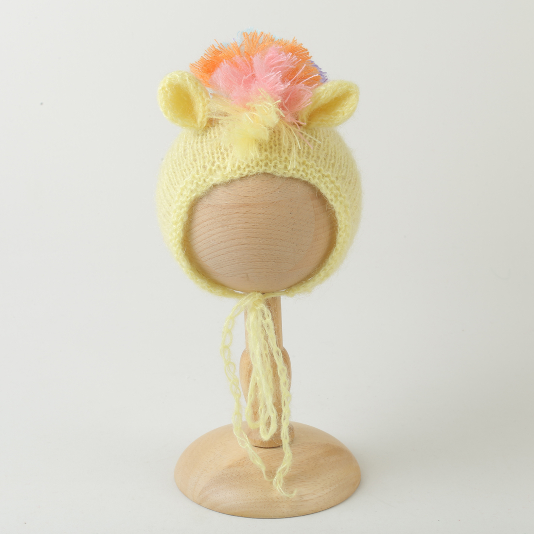 Baby Clothing Yellow - 黄色のニットベビー服セット新生児写真撮影用小道具ニットベビーロンパースとボンネットセット写真撮影用小道具