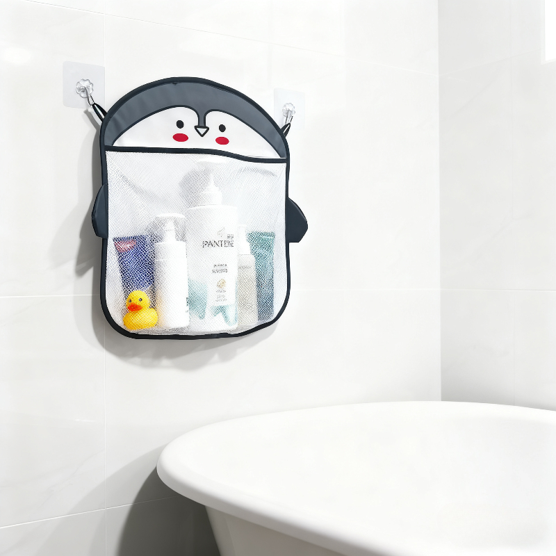 Baby Clothing Wash - かわいい漫画の動物のポリエステルメッシュ収納バッグ - タイルハンギングバスケット ベビービニールおもちゃのボディウォッシュシャンプー用バスルームオーガナイザー