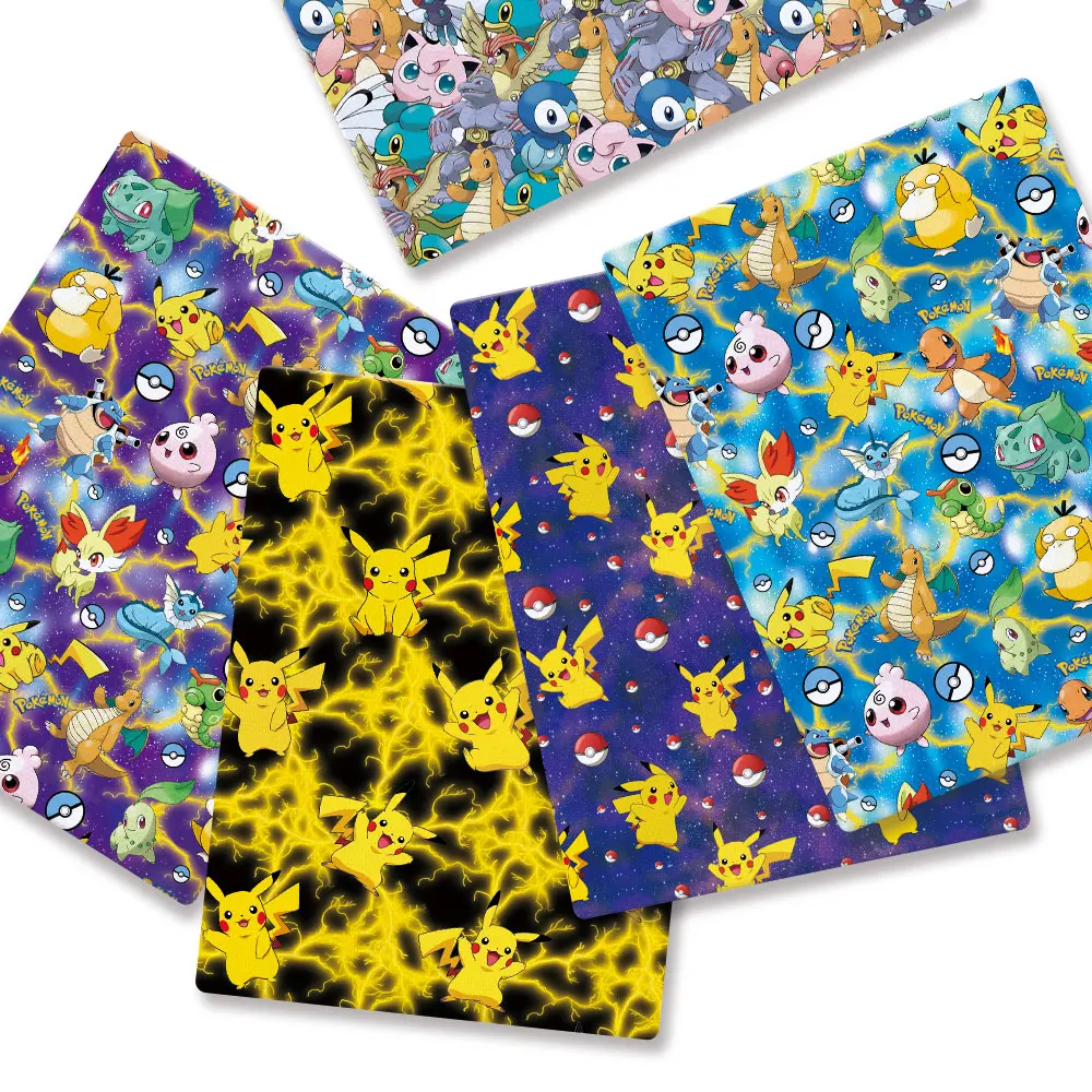 Baby Clothing Quilt - 子供のためのポケモン漫画プリント生地,手作りの縫製,パッチワーク,キルティング,ベビードレス,ホームシート,140x50cm