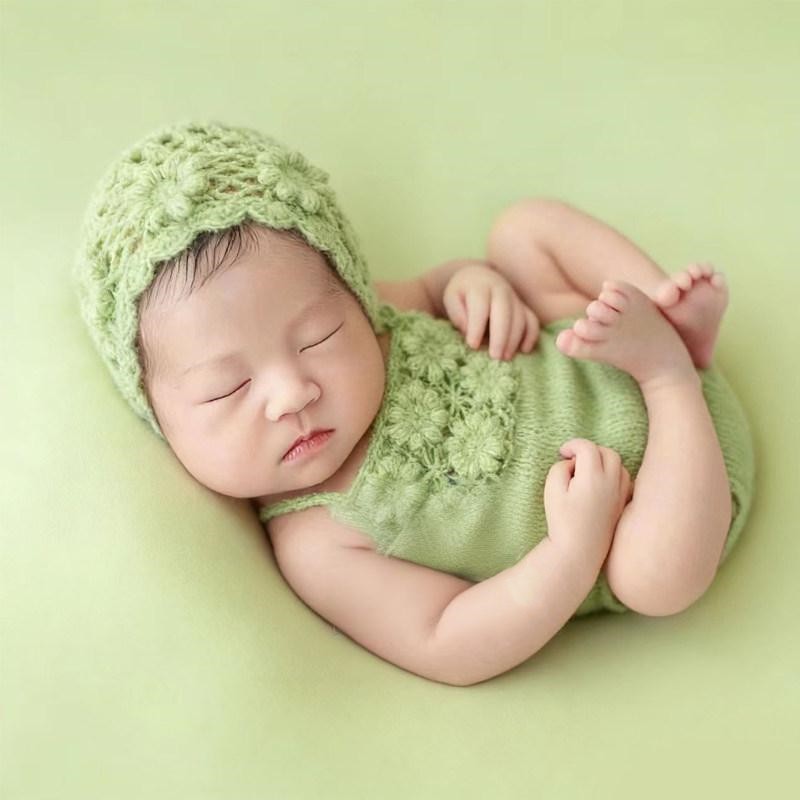 Baby Clothing Accessories - 2026年新生児用モヘアロンパース写真撮影用小道具、ベビー手作り写真撮影用衣装