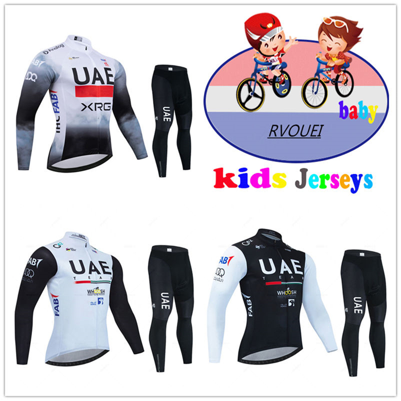 Baby Clothing Sale - Uae チームベビーサイクリング服秋子供長袖ジャージセットマウンテンバイク服スーツ MTB 子供自転車ウェア Ciclismo