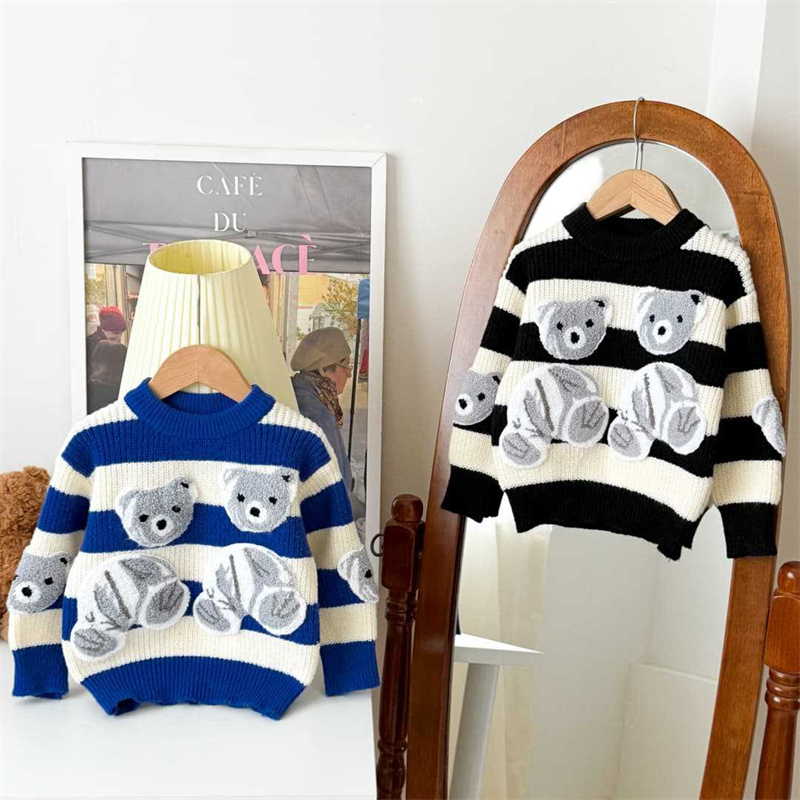 Baby Clothing Jumper - 子供暖かいセーター男の子女の子冬カジュアルジャンパー子供肥厚服幼児暖かいプルオーバーベビーファッションコート 2-6Y