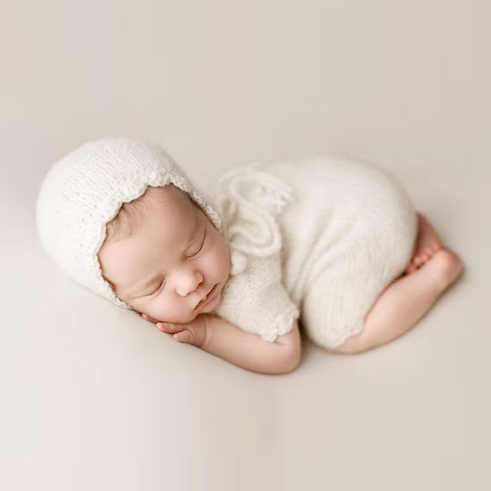 新生児の写真撮影の小道具ベビージャンプスーツ帽子写真撮影服半 - Baby Clothing Accessories のレビューと価格