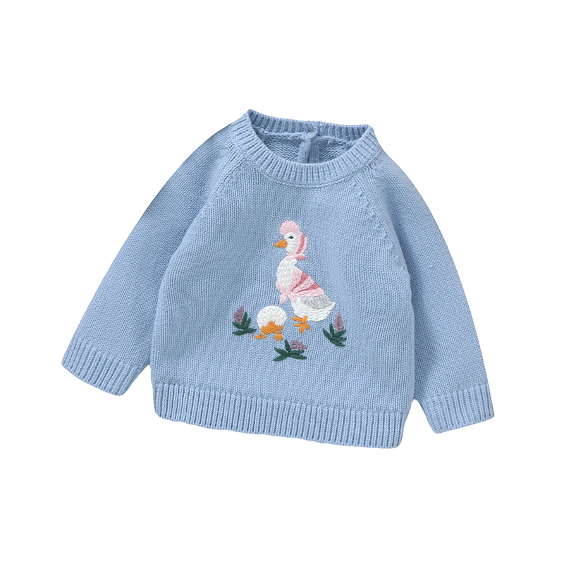 秋のベビーセーターかわいい刺繍アヒル幼児プルオーバートップス - Baby Clothing Jumper のレビューと価格