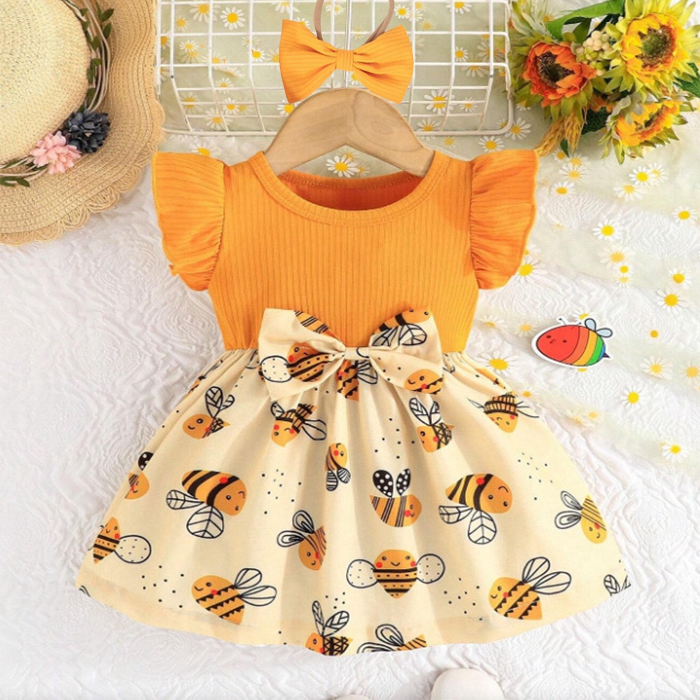 0〜3歳の女の子のためのノースリーブの黄色のドレス,小さなハ - Baby Clothing Yellow のレビューと価格
