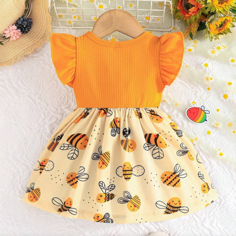 0〜3歳の女の子のためのノースリーブの黄色のドレス,小さなハ - Baby Clothing Yellow のレビューと価格