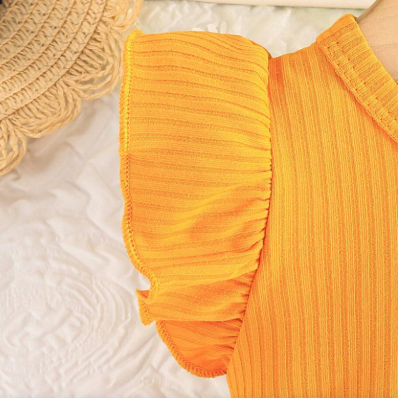 0〜3歳の女の子のためのノースリーブの黄色のドレス,小さなハ - Baby Clothing Yellow のレビューと価格
