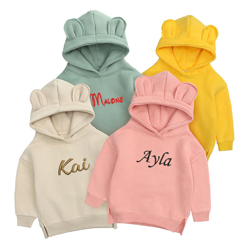 子供のための刺繍されたクマのフーディ,パーソナライズされた名 - Baby Clothing Jumper のレビューと価格