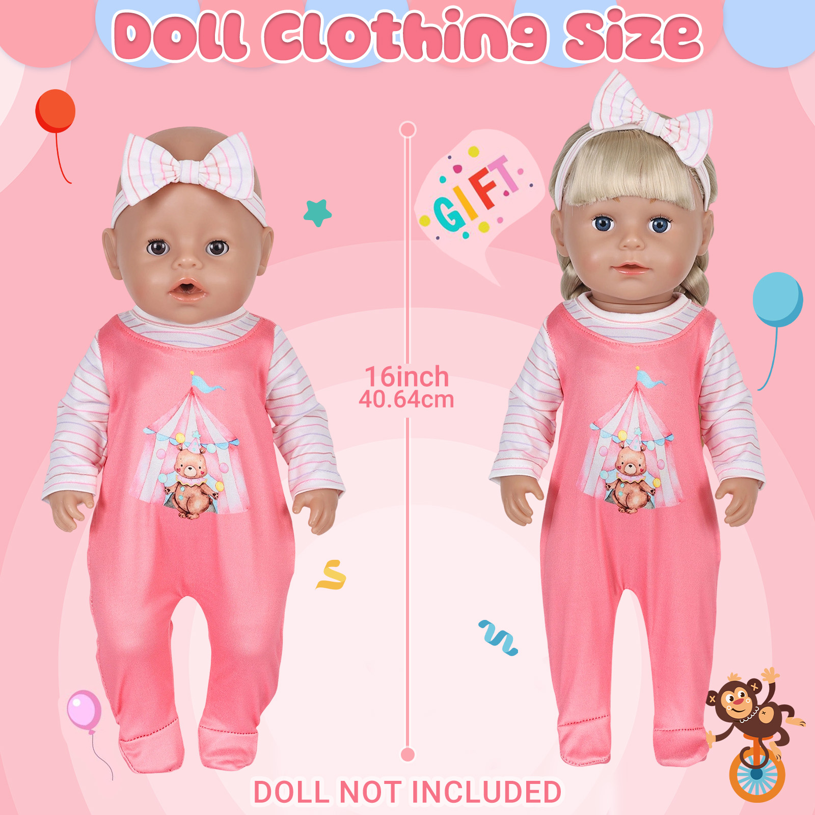人形の服 16-18 インチ 40-45 センチメートルベビ - Baby Clothing のレビューと価格