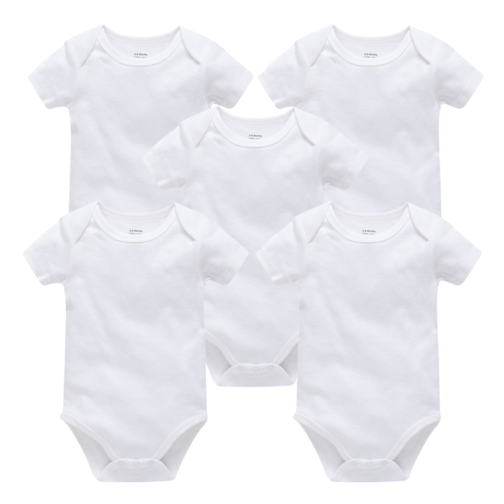 Kavkas 3 個 5 個赤ちゃん男の子女の子服固体白半袖 - Baby Clothing Gender Neutral のレビューと価格