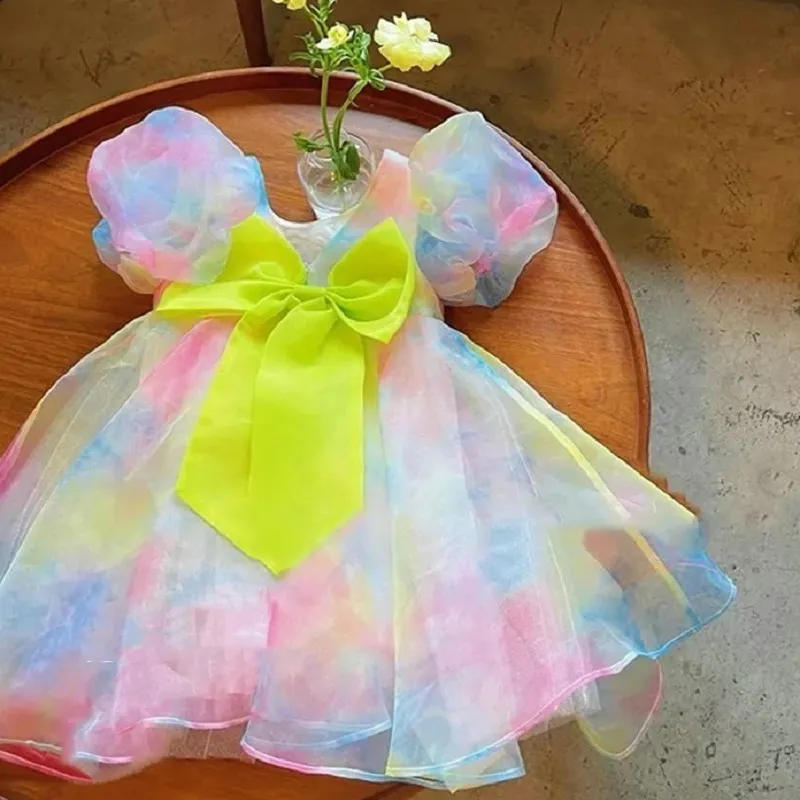 2025年夏 女の子用ドレス 子供服 ベビー キッズ 可愛い - Baby Clothing Yellow のレビューと価格
