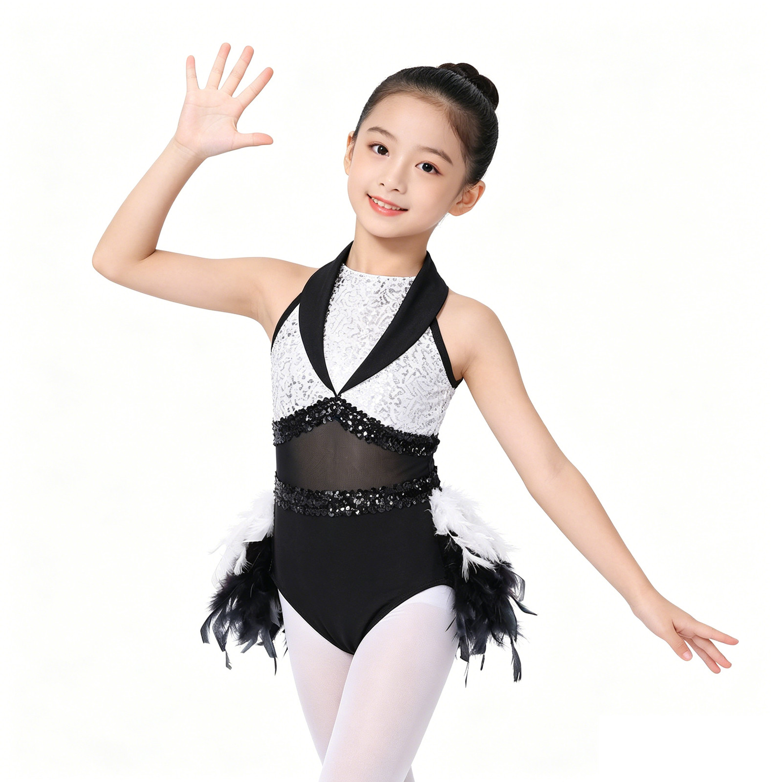 十代の女の子ノースリーブスパンコールシアーメッシュフェザーラ - Baby Clothing Sizes のレビューと価格