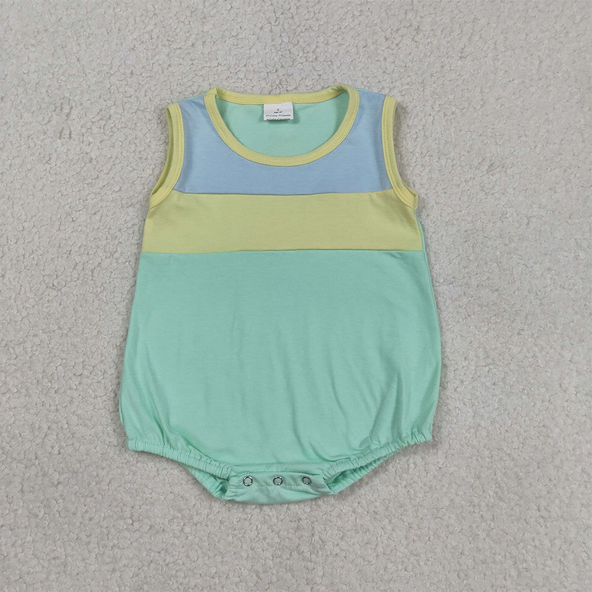 新生児男の子ノースリーブ青黄色アクアロンパース幼児ボタン泡か - Baby Clothing Yellow のレビューと価格