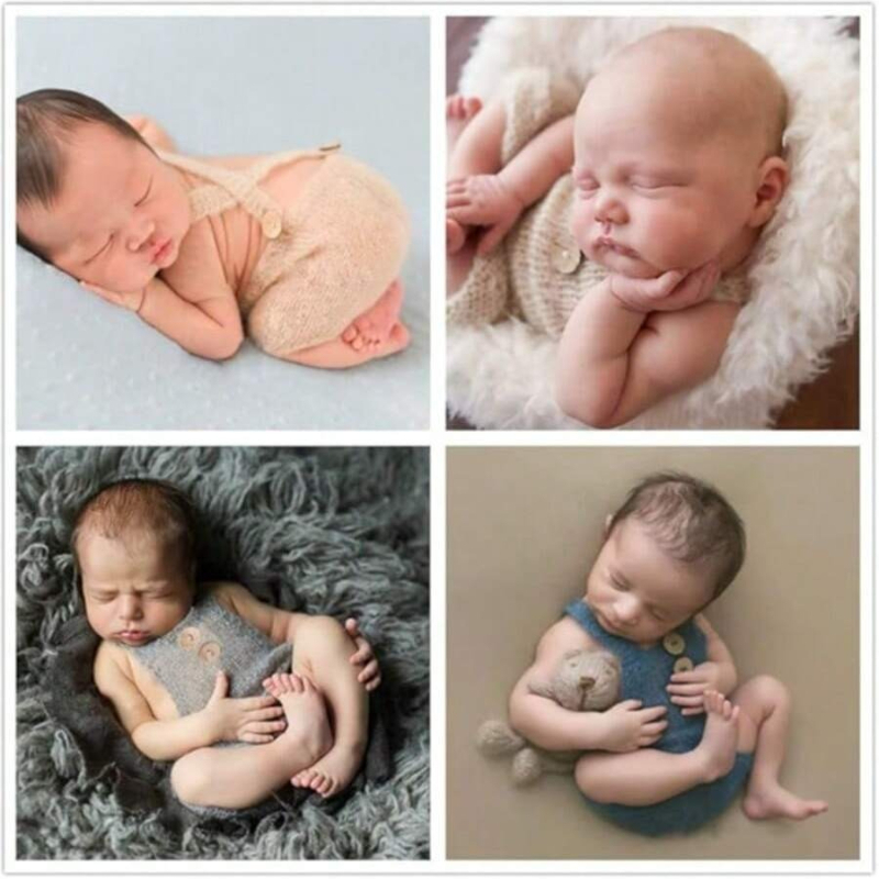 新生児写真撮影小道具ソフトモヘアニットロンパースショーツセッ - Baby Clothing Gifts のレビューと価格