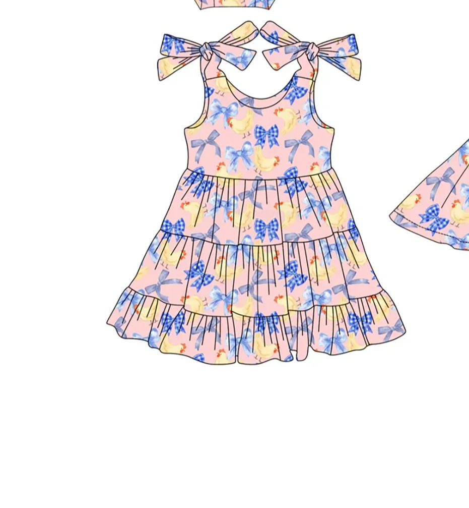 夏用リトルイエローダックボウプリントキッズ服セット女の子用フ - Baby Clothing Yellow のレビューと価格