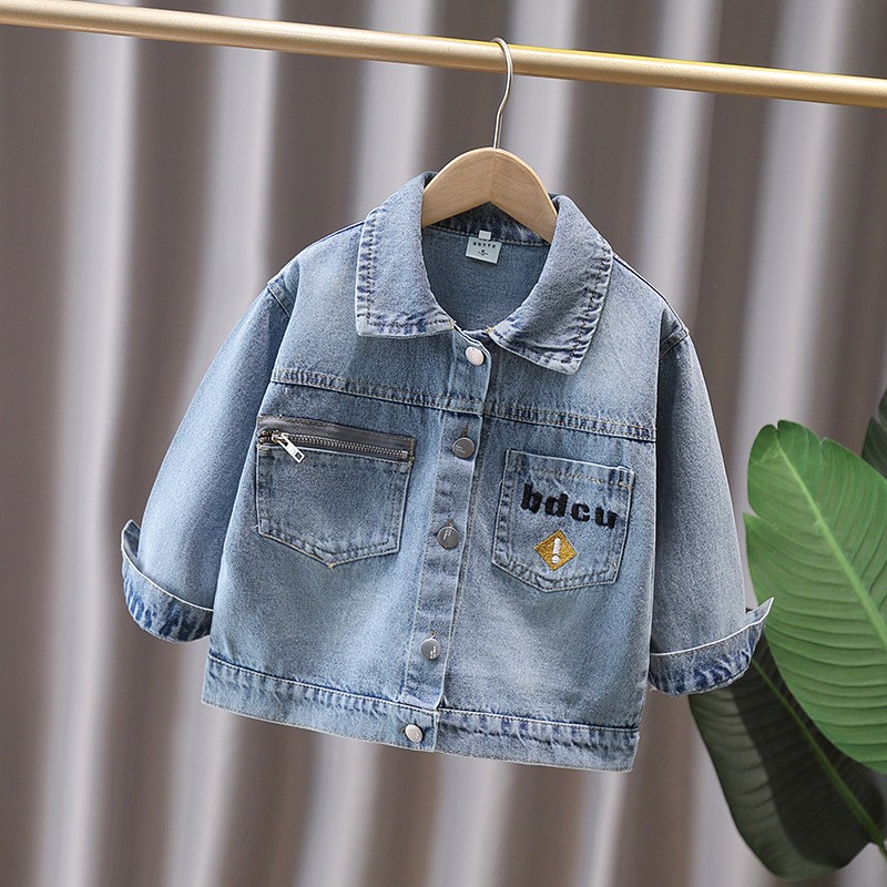 かわいいスタイルベビー子供デニムジャケット恐竜子供のための少 - Baby Clothing のレビューと価格