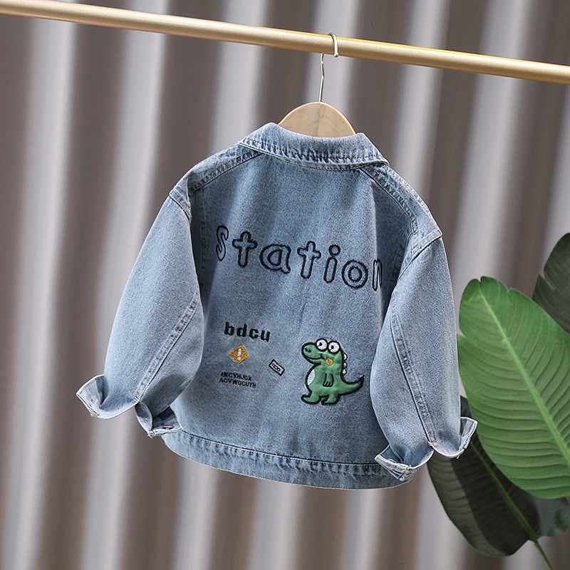 かわいいスタイルベビー子供デニムジャケット恐竜子供のための少 - Baby Clothing のレビューと価格