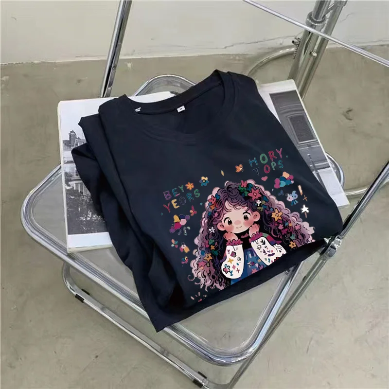 夏ルーズトレンド漫画かわいい女の子プリント韓国レディース大き - Baby Clothing Sizes のレビューと価格