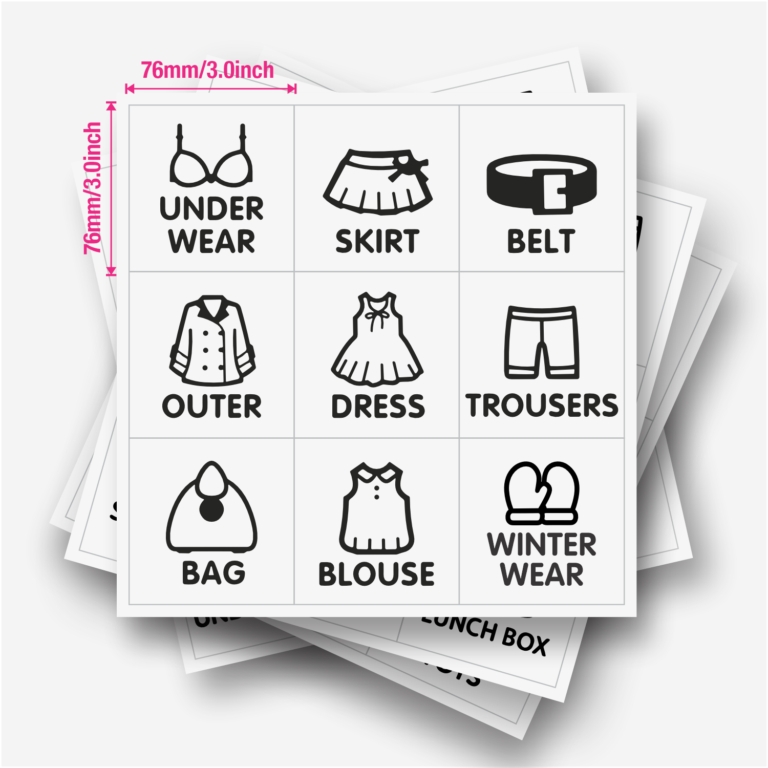 9個/シート、ワードローブオーガナイザーラベル、クローゼット - Baby Clothing のレビューと価格
