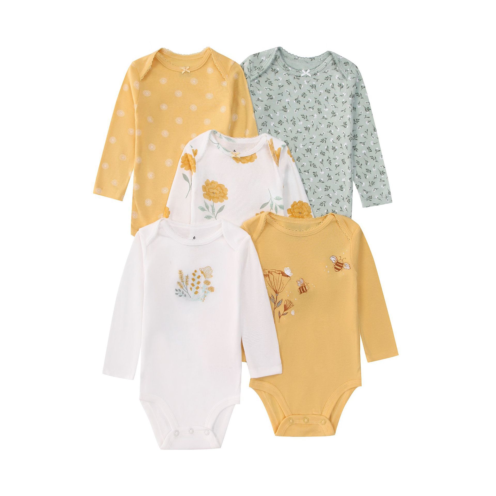 5 個新生児幼児ベビーボディスーツ長袖漫画動物花プリントボデ - Baby Clothing Gender Neutral のレビューと価格